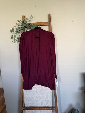 Apt. 9 Open-Front Cardigan Sweater - Burgundy Plum